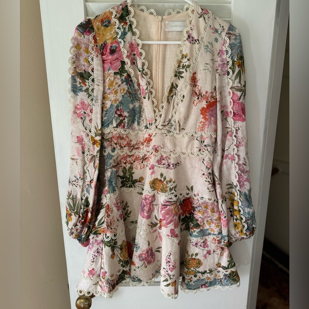 Long Sleeve Zimmermann Mini Dress